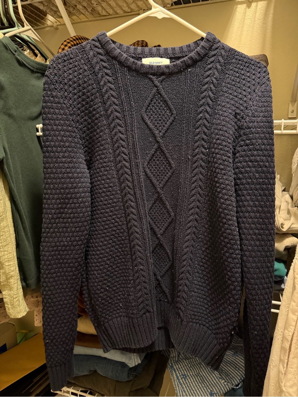 Old Navy Navy Blue Cable Knit Sweater